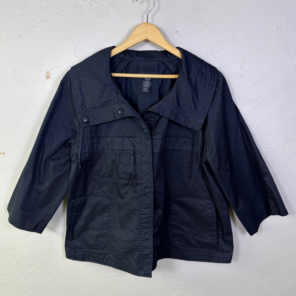Attention Jacket Womens XL Black Utility Lightweight Funnel Neck Boxy Gorpcore